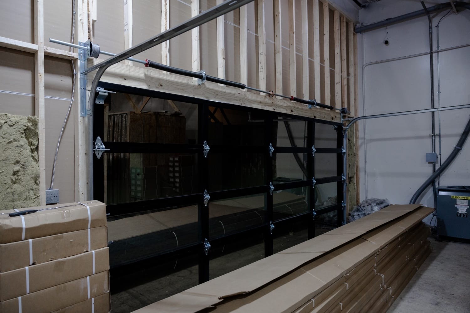 Frameless Garage Door - Dark - Dark Finish